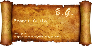 Brandt Gyula névjegykártya
